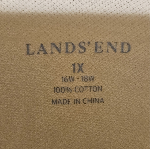 #264 Land's End- Off-white 3 quarter button long sleeve Top- Size: 1X - Picture 4 of 6